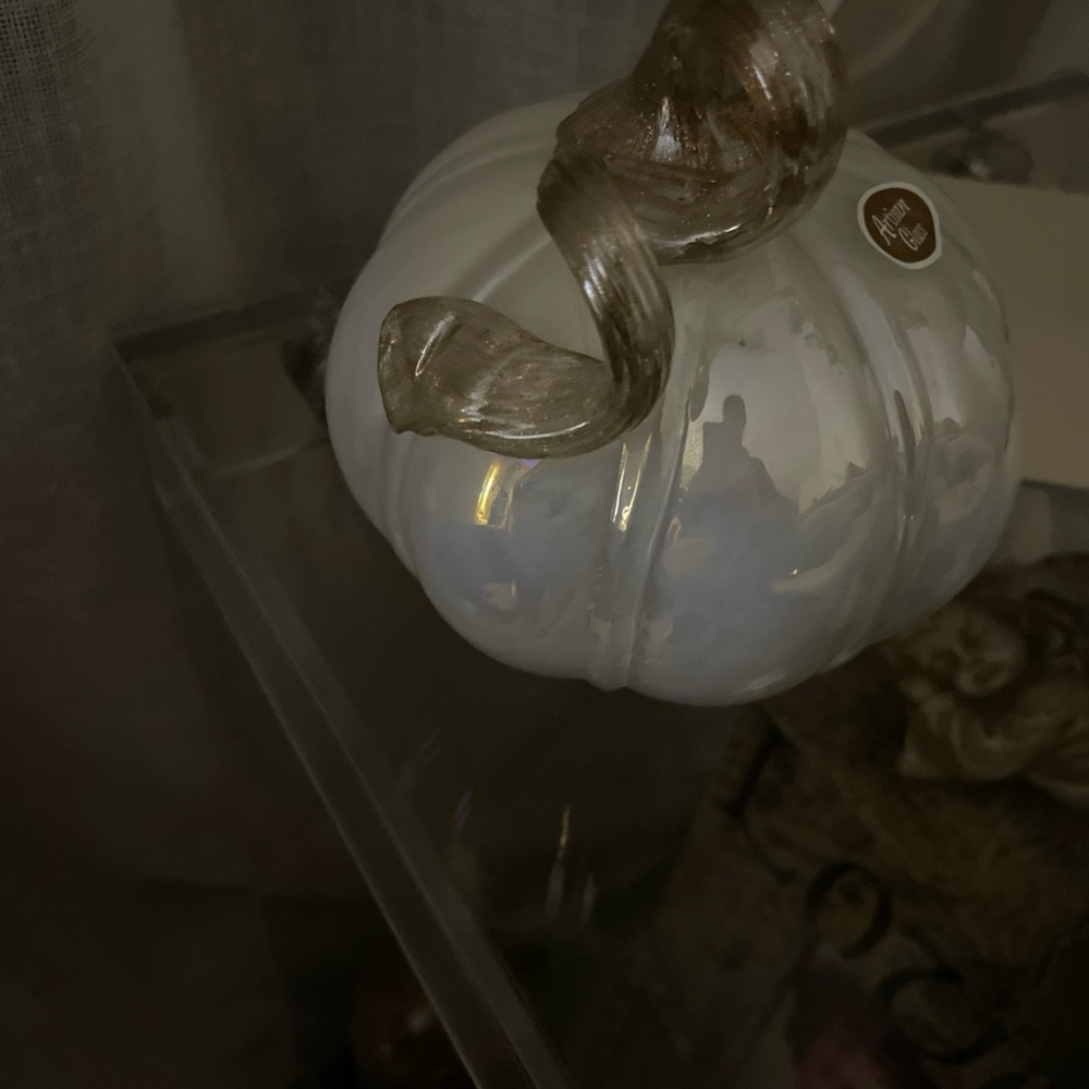 Iridescent Glass Pumpkin Decor